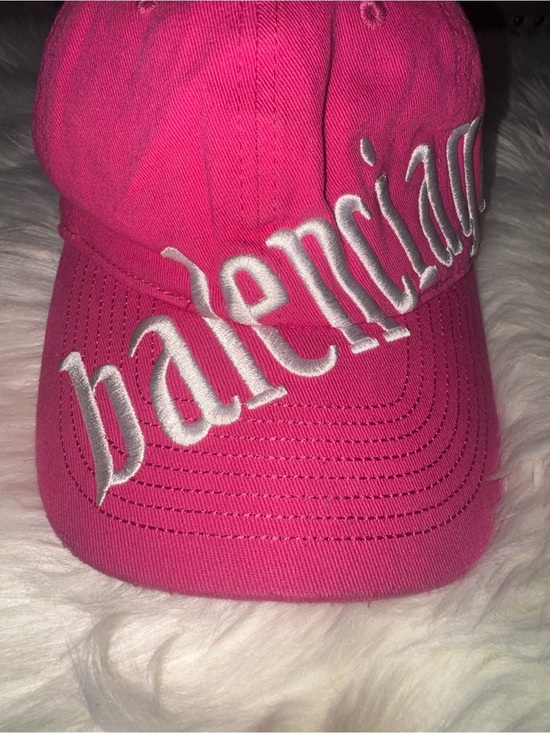 Balenciaga Hot Pink Cap with White Embroidered Logo main image 5